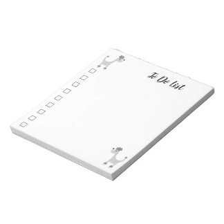 Cartoon gray poodle Posh Paws To Do List Notepad