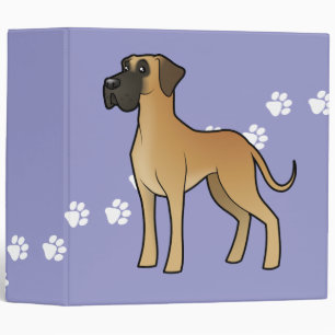 Cartoon Great Dane 3 Ring Binder