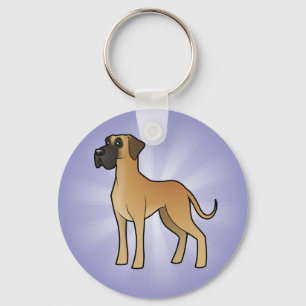 Cartoon Great Dane Keychain