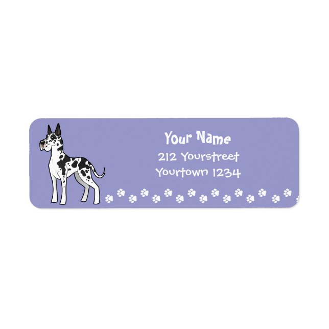 Cartoon Great Dane Label (Front)