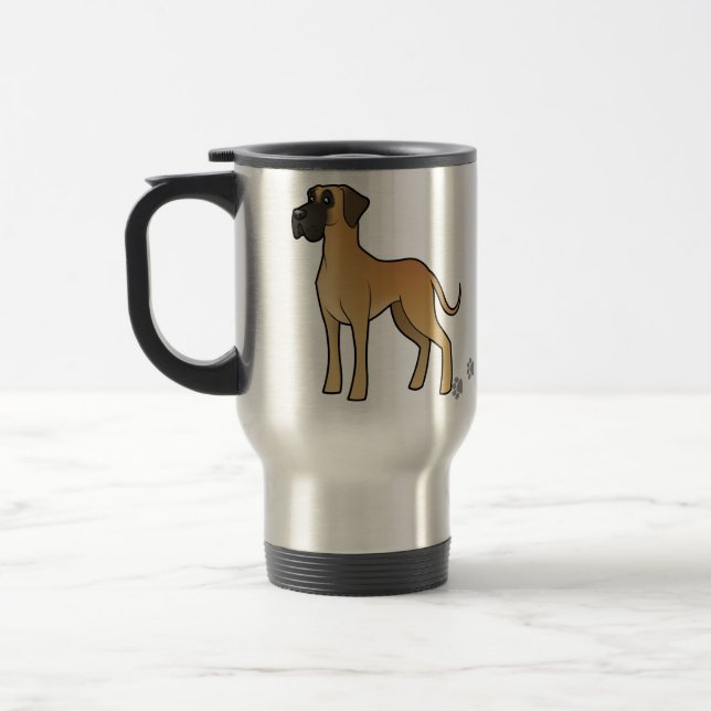 Cartoon Great Dane Travel Mug (Left)
