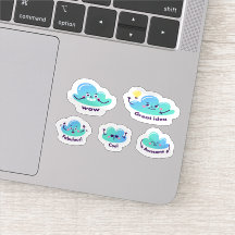 Cartoon great job sticker set