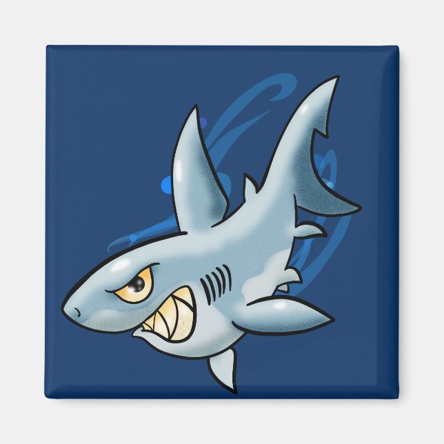 Cartoon Great White Shark Magnet (Front)