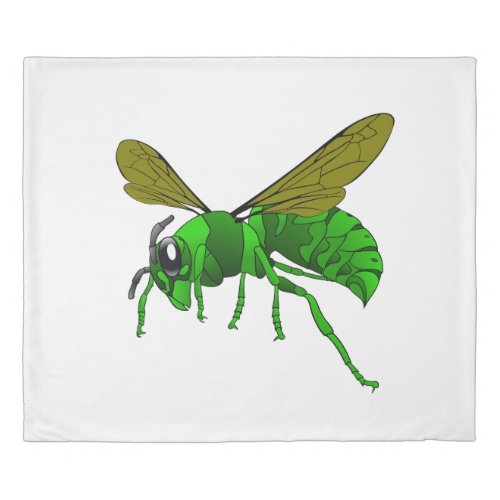 Cartoon green and lime hornet wasp bee duvet cover