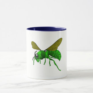Cartoon green and lime hornet wasp bee mug