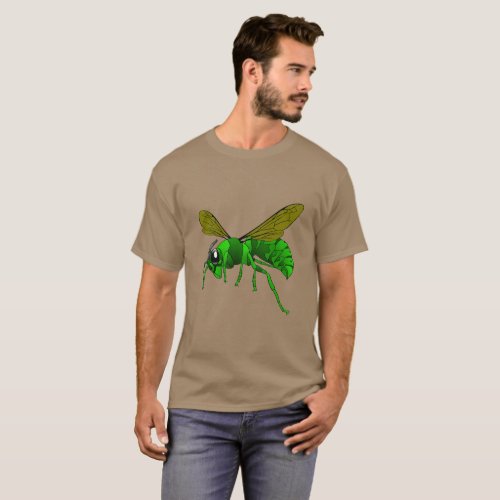 Cartoon green and lime hornet wasp bee T_Shirt