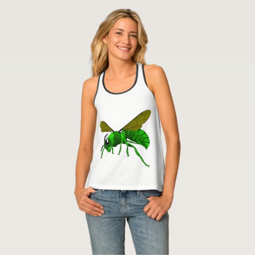 Cartoon green and lime hornet wasp bee tank top