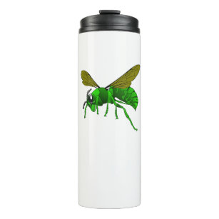 Cartoon green and lime hornet wasp bee thermal tumbler