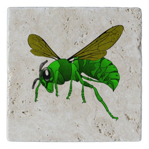 Cartoon green and lime hornet wasp bee trivet