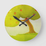 Cartoon Green Apple Tree Wall Clock at Zazzle