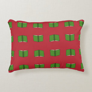 Cartoon Green Book Accent Pillow