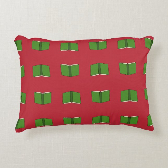 Cartoon Green Book Accent Pillow (Front)