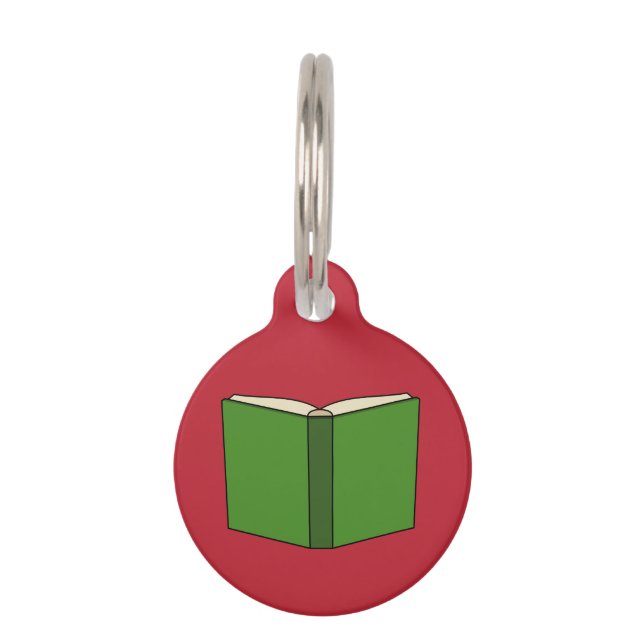 Cartoon Green Book | Add Name Pet ID Tag (Front)