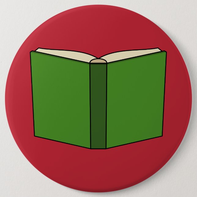 Cartoon Green Book Button (Front)