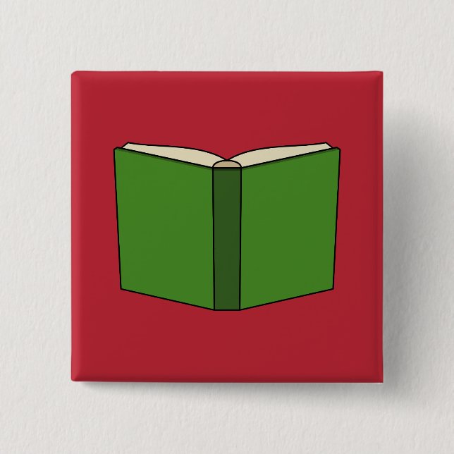 Cartoon Green Book Button (Front)