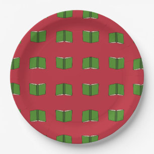 Cartoon Green Book Paper Plates