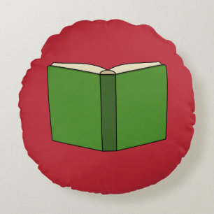 Cartoon Green Book Round Pillow