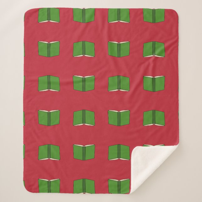 Cartoon Green Book Sherpa Blanket (Front)
