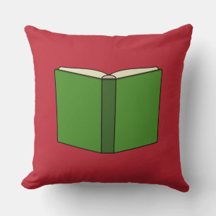 Cartoon Green Book Throw Pillow