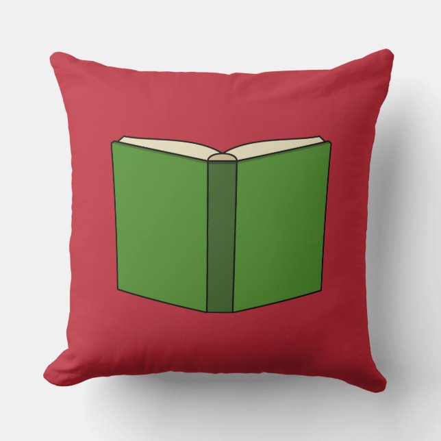 Cartoon Green Book Throw Pillow (Front)