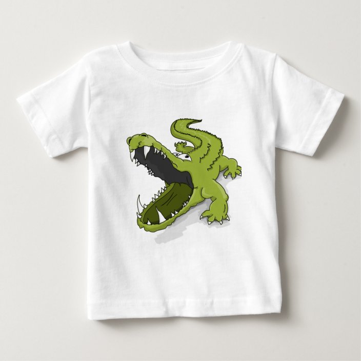 Cartoon green crocodile alligator mouth open baby T-Shirt | Zazzle.com