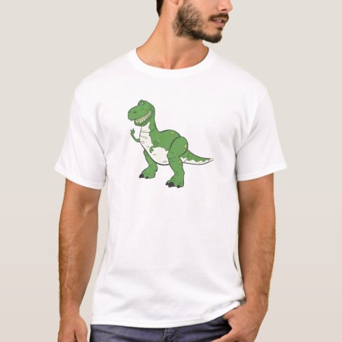 Cartoon Green Dinosaur Rex Disney T_Shirt