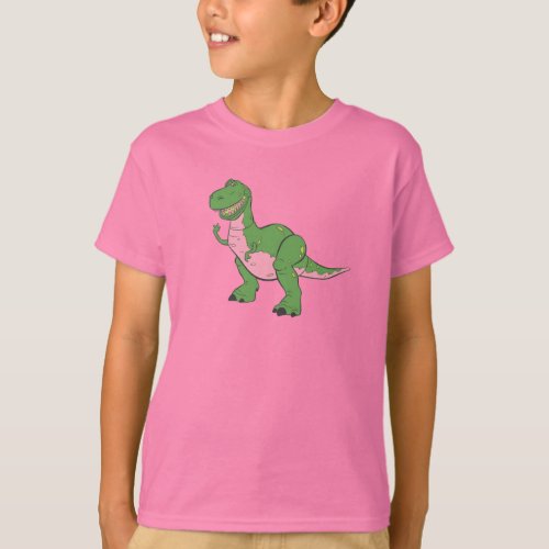 Cartoon Green Dinosaur Rex Disney T_Shirt