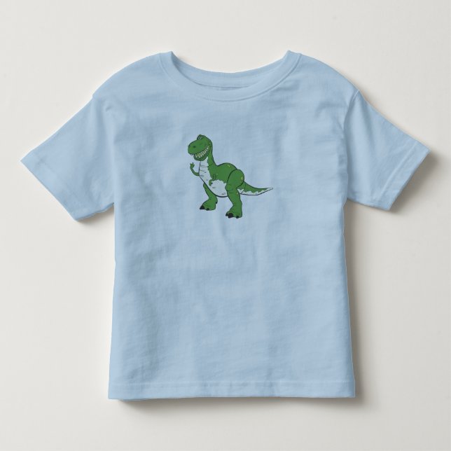 Cartoon Green Dinosaur Rex Disney Toddler T-shirt (Front)