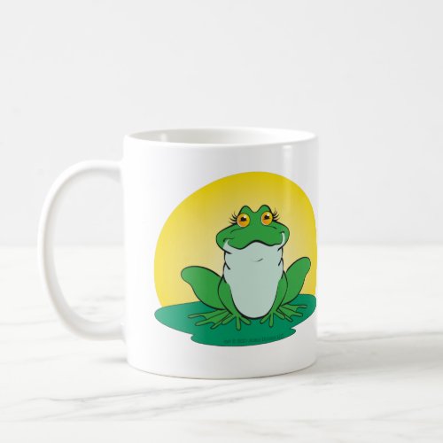 Cartoon Green Frog on lily pad Coffee Mug