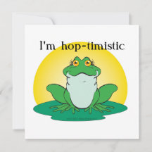 Cartoon Green Frog on Lily Pad