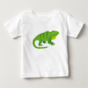 Cartoon Green Iguana Illustration Baby T-Shirt