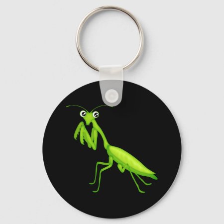 Cartoon Green Praying Mantis Keychain