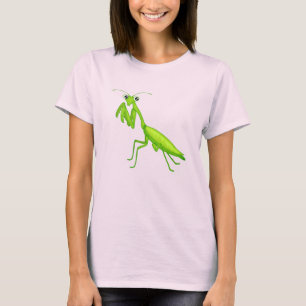 Cartoon Green Praying Mantis Unisex Adult Apparel T-Shirt