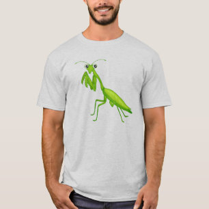 Cartoon Green Praying Mantis Unisex Adult Apparel T-Shirt
