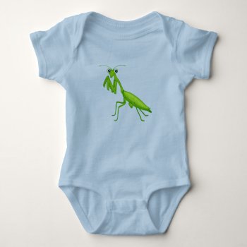 Cartoon Green Praying Mantis Unisex Infant Apparel Baby Bodysuit by kithseer at Zazzle