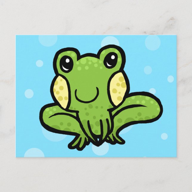cartoon green speckled frog postcard (Front)
