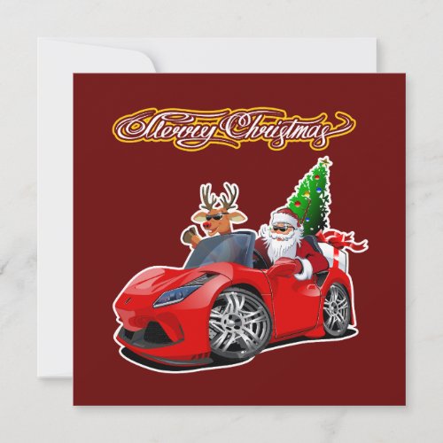 Cartoon greeting Christmas card