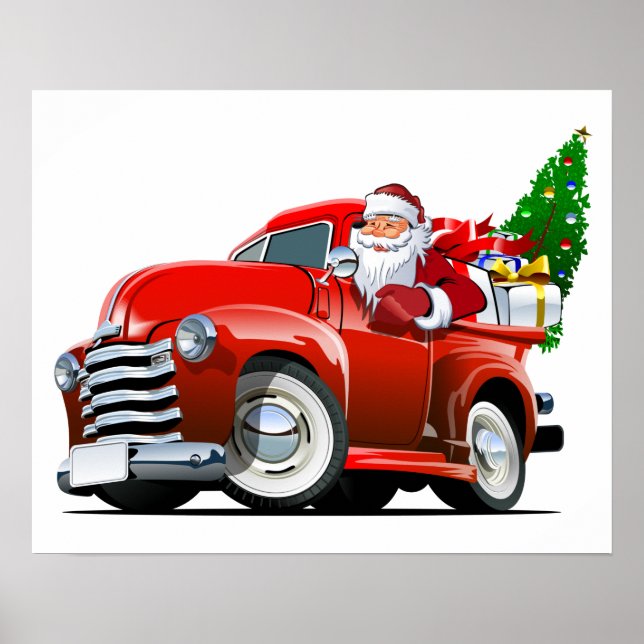 Cartoon greeting Christmas card Poster (Front)