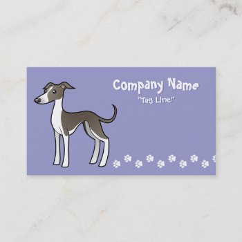 Cartoon Greyhound / Whippet / Italian Greyhound Business Card by CartoonizeMyPet at Zazzle