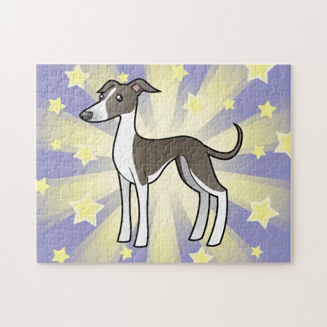 Cartoon Greyhound / Whippet / Italian Greyhound Jigsaw Puzzle (Horizontal)