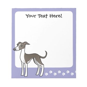 Cartoon Greyhound / Whippet / Italian Greyhound Notepad by CartoonizeMyPet at Zazzle