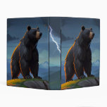 Cartoon Grizzly Bear &amp; Lightning Mini Binder