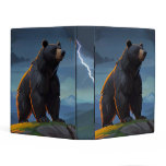Cartoon Grizzly Bear & Lightning Mini Binder