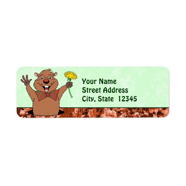 Cartoon Groundhog Label (Front)