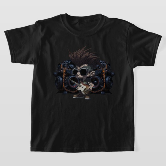 Cartoon Grunge Punk Rock & Roll Guitar Amp Cool  T-Shirt (Laydown)