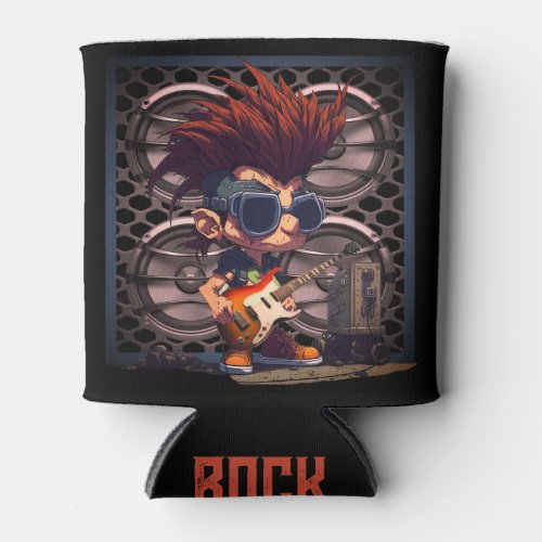Cartoon Grunge Punk Rock  Roll Guitar Speaker Amp Can Cooler