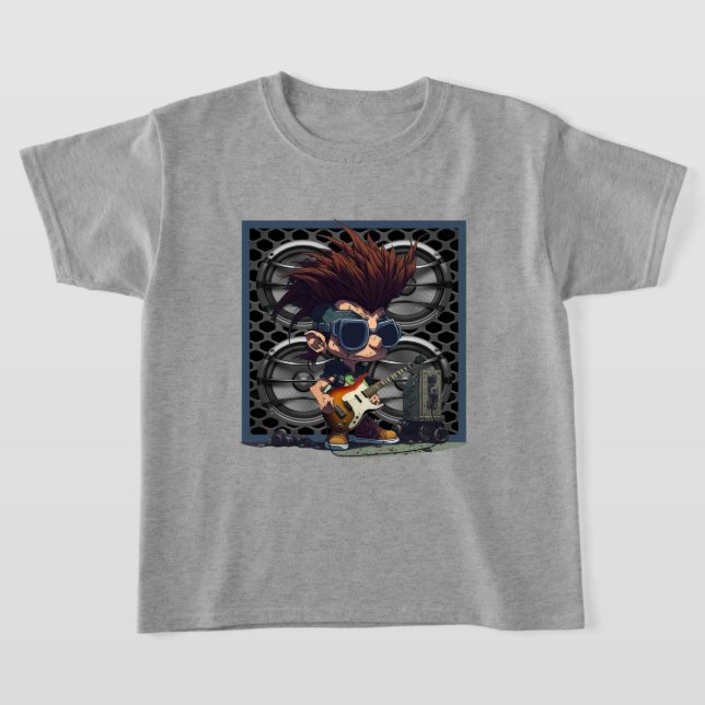 Cartoon Grunge Punk Rock & Roll Guitar Speaker Amp T-Shirt (Laydown)