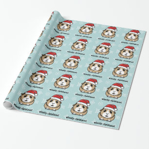 Cartoon Guinea Pig Christmas Wrapping Paper