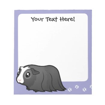 Cartoon Guinea Pig (long Hair) Notepad by CartoonizeMyPet at Zazzle