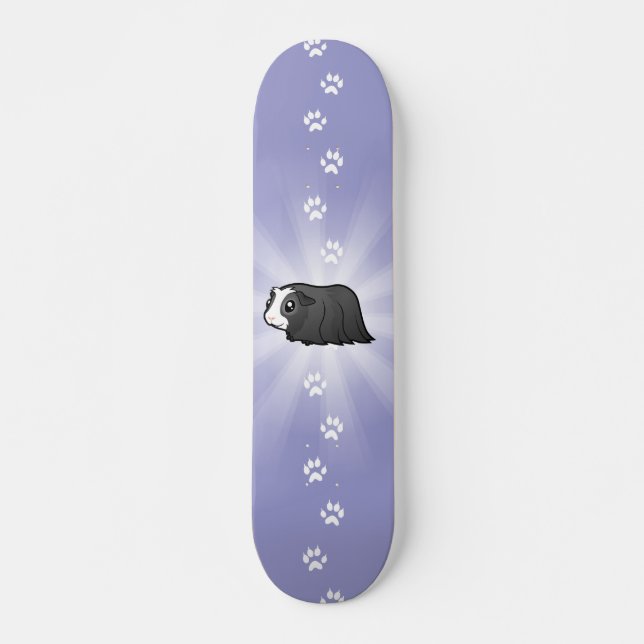Cartoon Guinea Pig (long hair) Skateboard Deck (Front)